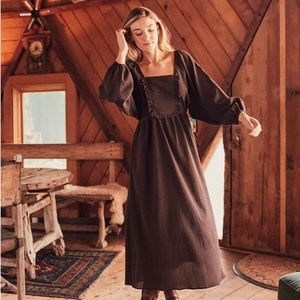 Christy Dawn Brown Smocked Dress